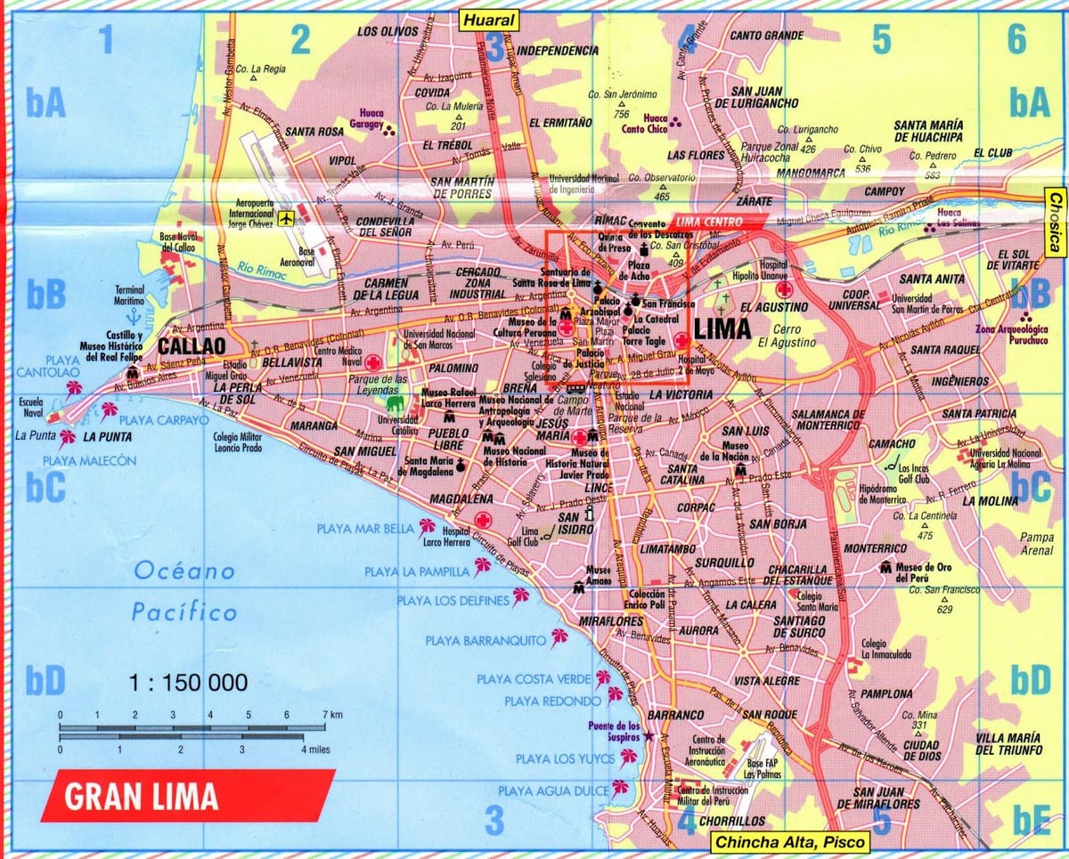 Kat jeyografik nan Lima atraksyon
